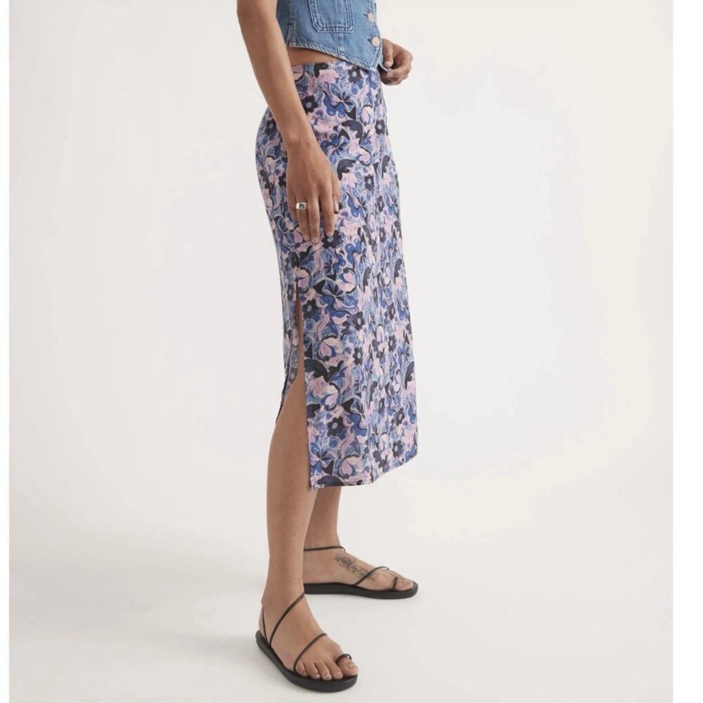 Marine Layer Ryan Midi Slip Lightweight Skirt Floral Size 4 Cottagecore Romantic